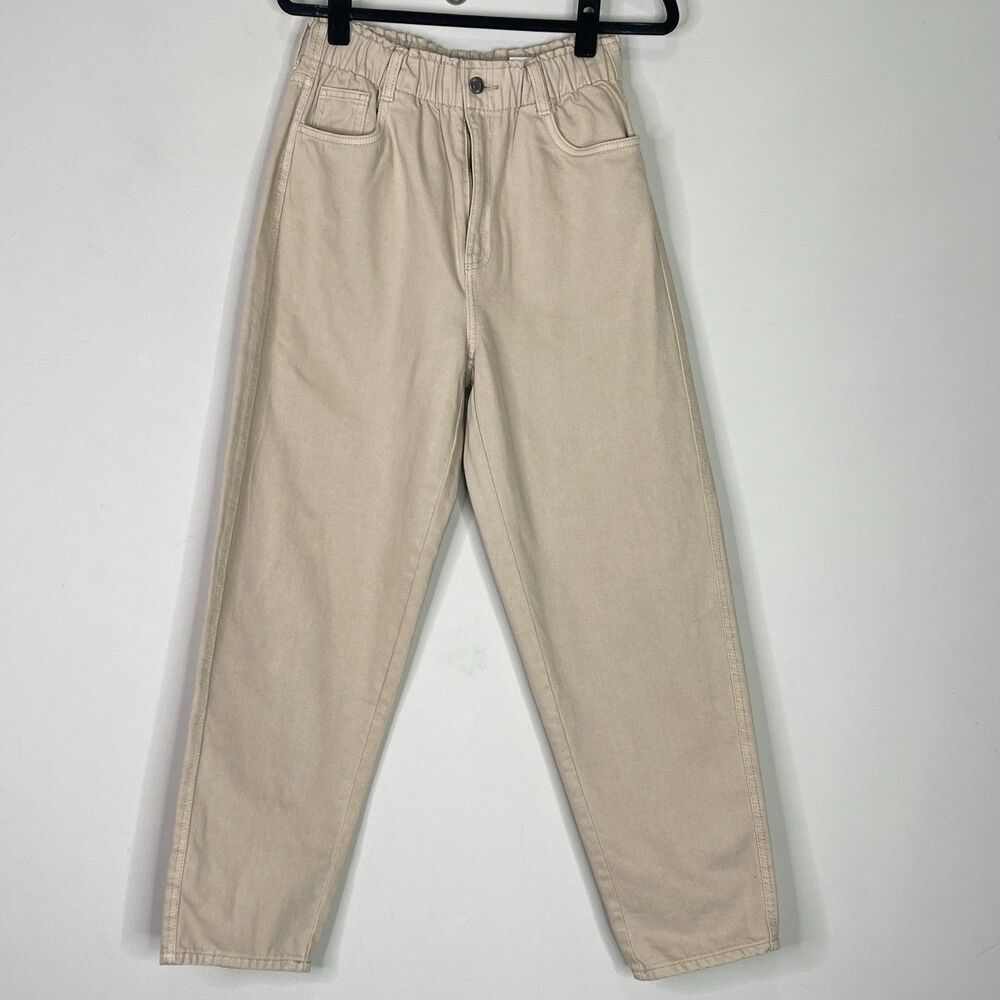 H&M Wide Leg Pants in Light Beige